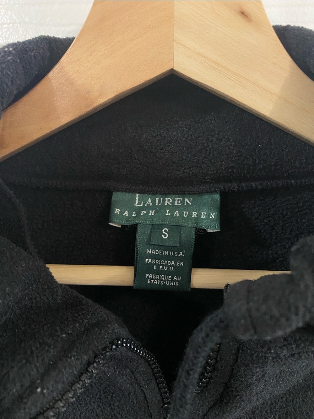 LRL WMNS S Black QuarterZip Fleece Pullover Vintage Y2K 90’s - Picture 3 of 9